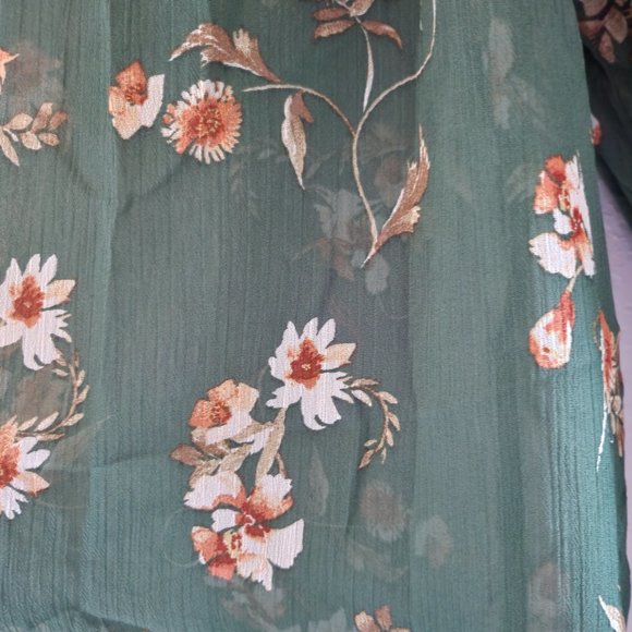 Inspired Hearts Green Floral Ruffle Dress - Picture 3 of 14